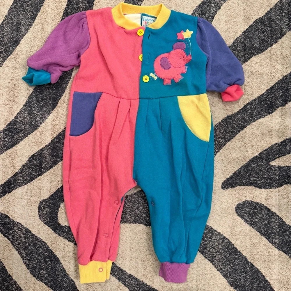 Vintage 90s Retro Fisher Price Kidswear 2T EUC Snap Pajamas